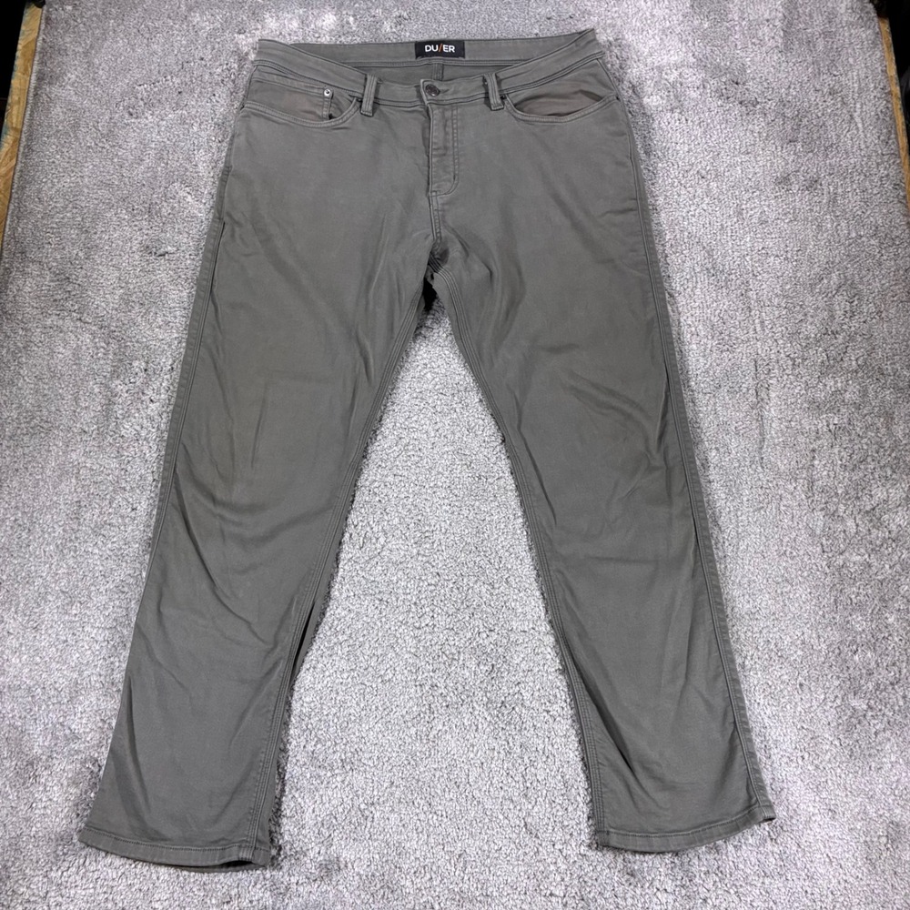 DU/ER N2X Relaxed Taper Pants Mens 36x30 Olive Grey Performance MFNR1002